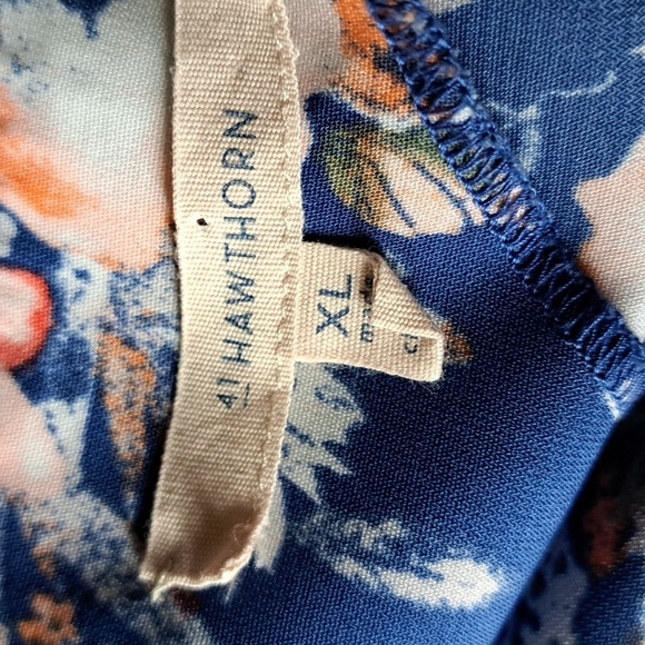 41 HAWTHORN short flutter sleeve floral blouse shirt top summer coastal XL - Picture 6 of 6